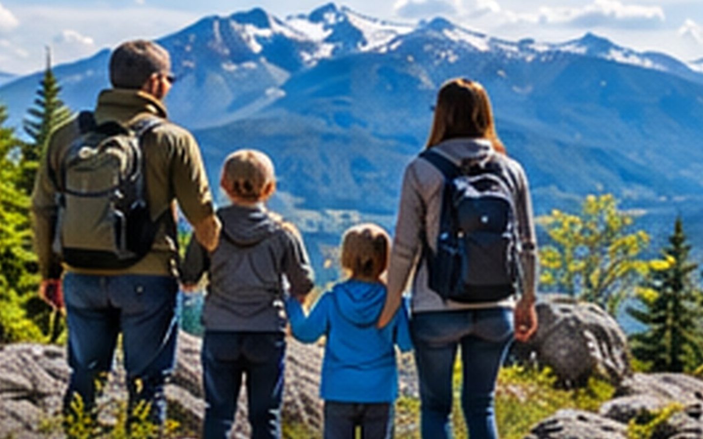 Travellers enjoying a mountain viewpoint during a short Vancouver and Whistler trip