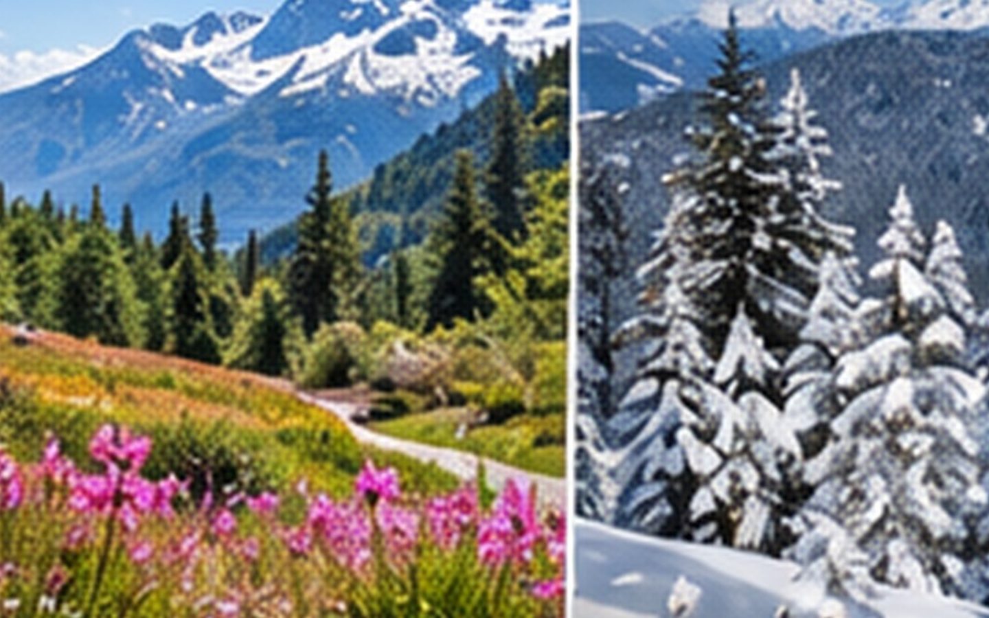 Vancouver and Whistler scenery across different seasons