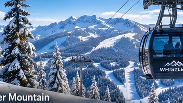 Winter sightseeing gondola above Whistler mountain terrain